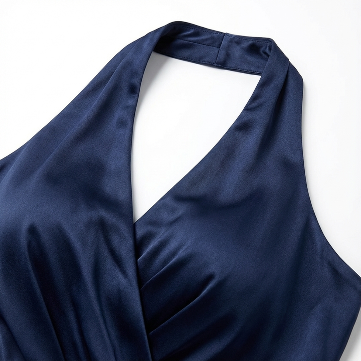 Versatile women's long formal dress, a sophisticated tie-waist maxi gown for special occasions.