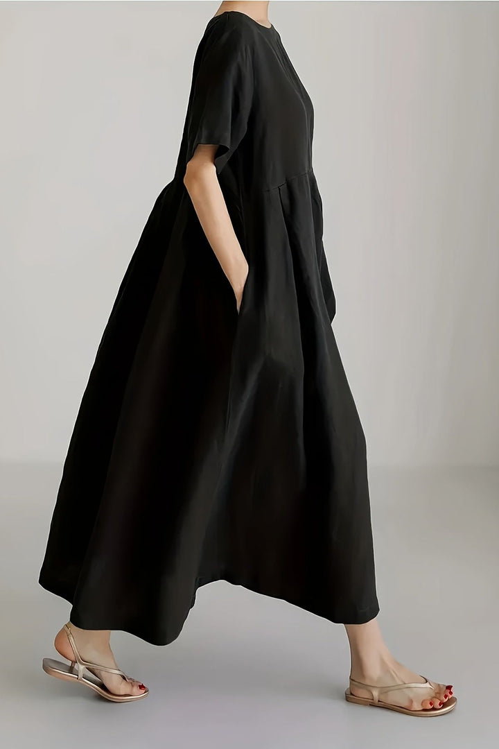 Sophisticated women's party midi dress, sleek design for a flattering look at formal events.