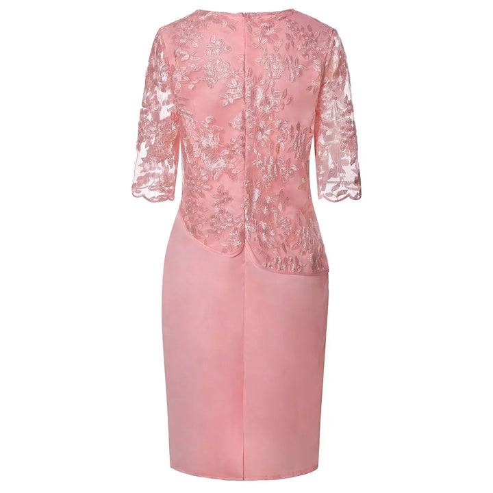Versatile women's midi dress with elegant short sleeves, a flattering silhouette & ruched detail. Perfect for any event.
