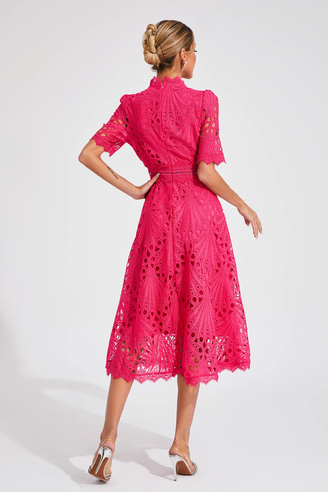 Elegant women's summer midi dress, perfect for garden parties, weddings, and events.