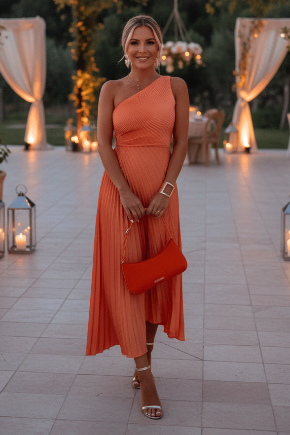 Chic black one-shoulder formal maxi dress, elegant for evening wear & party fashion.