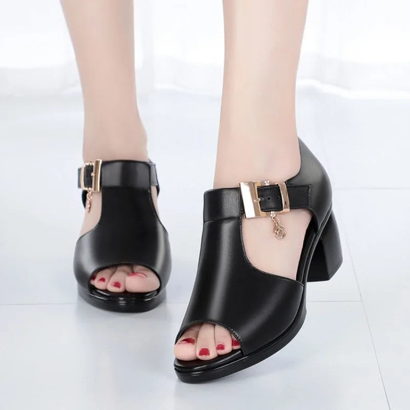Versatile women's elegant block heels, perfect as day-to-night dress or formal shoes.