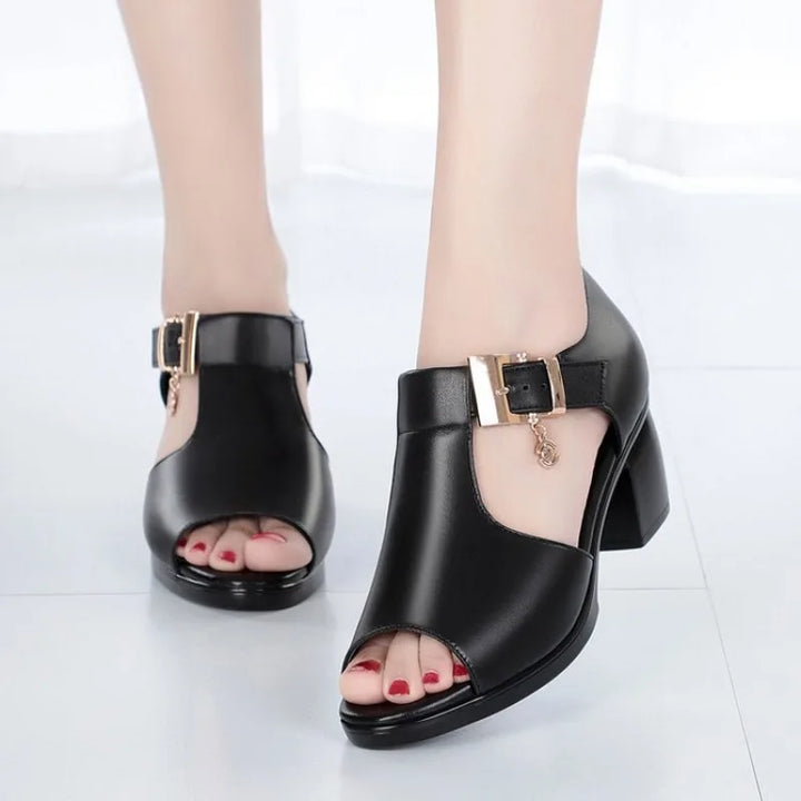 Versatile women's elegant block heels, perfect as day-to-night dress or formal shoes.