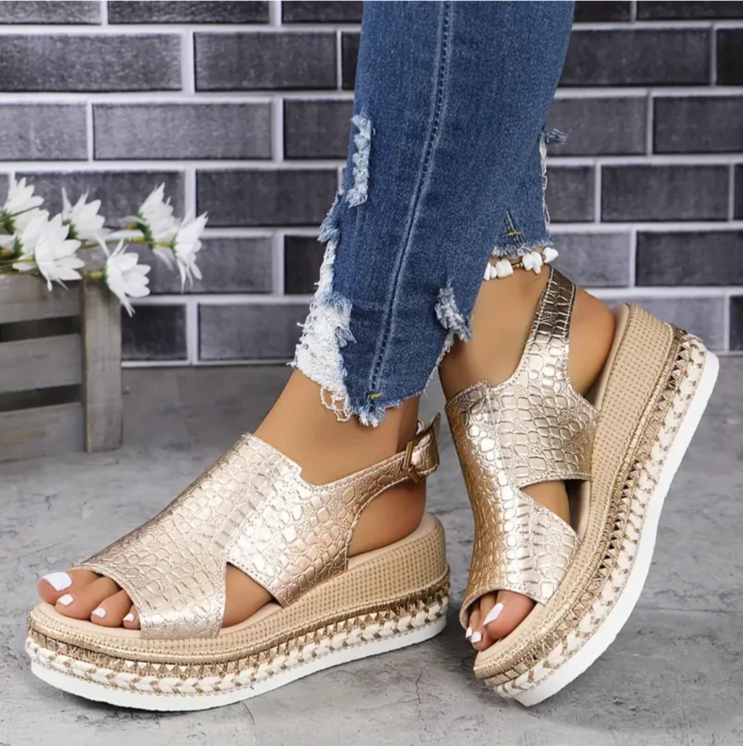 Elegant women's orthopedic heeled sandals with arch support for comfortable special occasion wear.