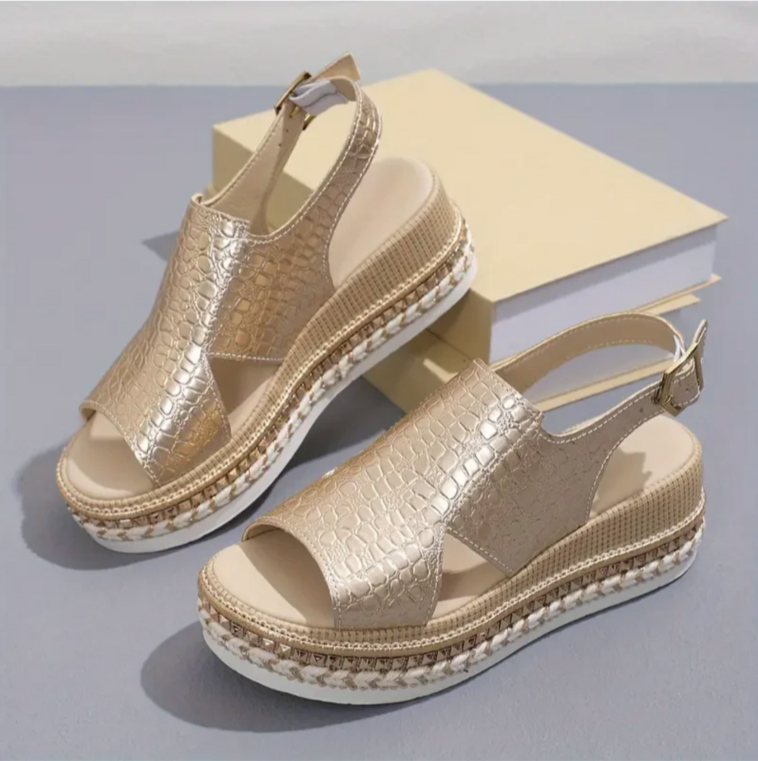 Silver elegant orthopedic heeled sandals for women, providing comfort and style for special occasions.