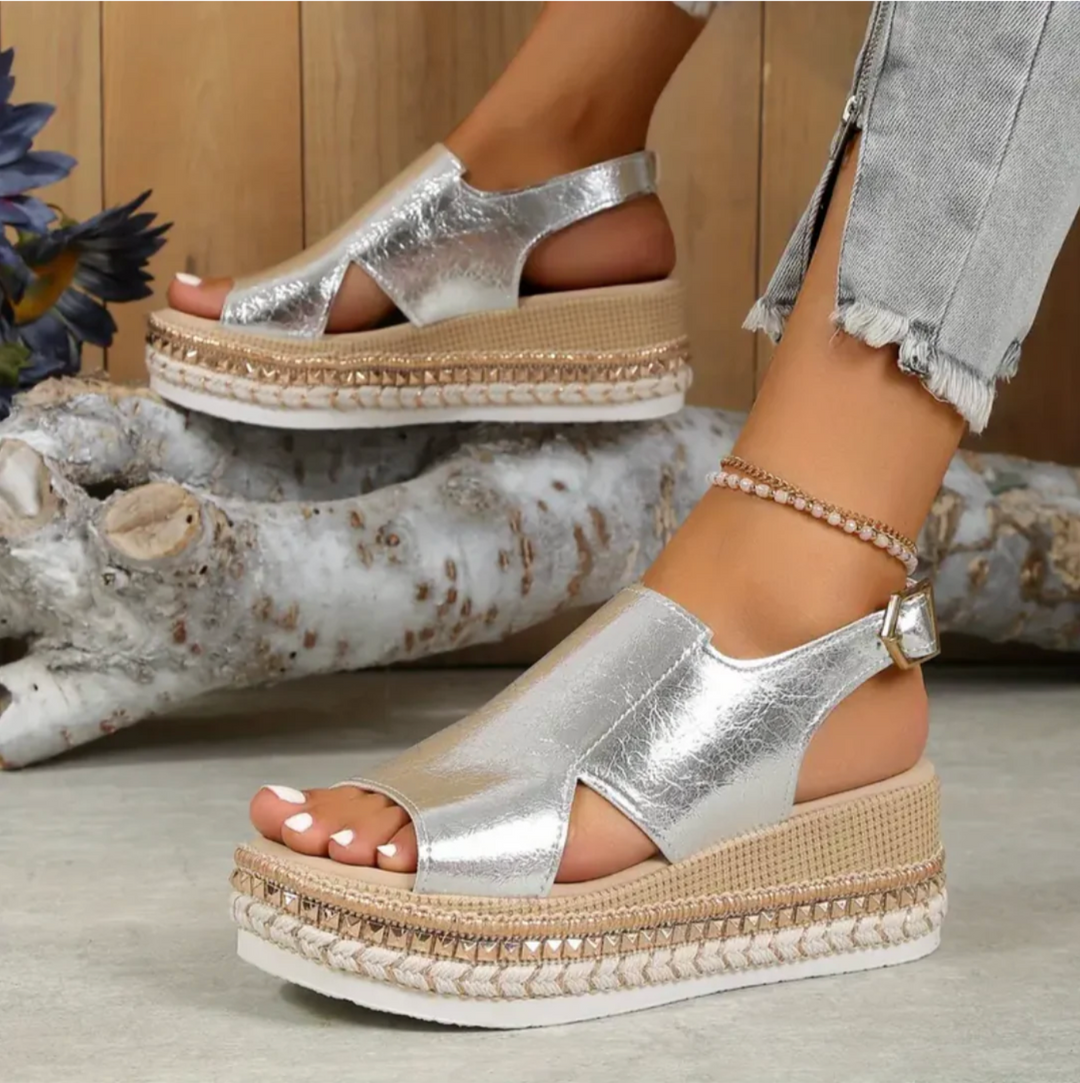 Comfortable women's orthopedic heeled sandals with arch support and adjustable straps for ultimate fit.