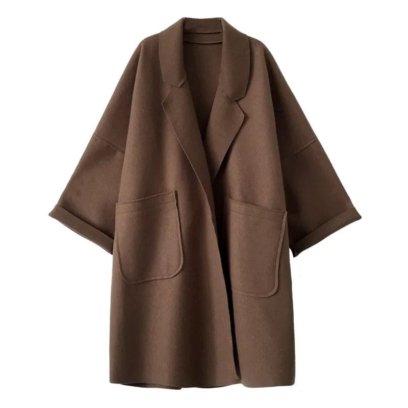 Women's elegant oversized trench coat, perfect for business, casual outings, and stylish fall fashion layering.