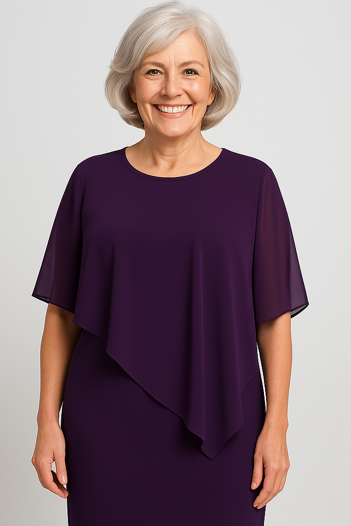 Women's flattering pleated midi dress. An elegant party gown for special occasions, evening wear & formal events.