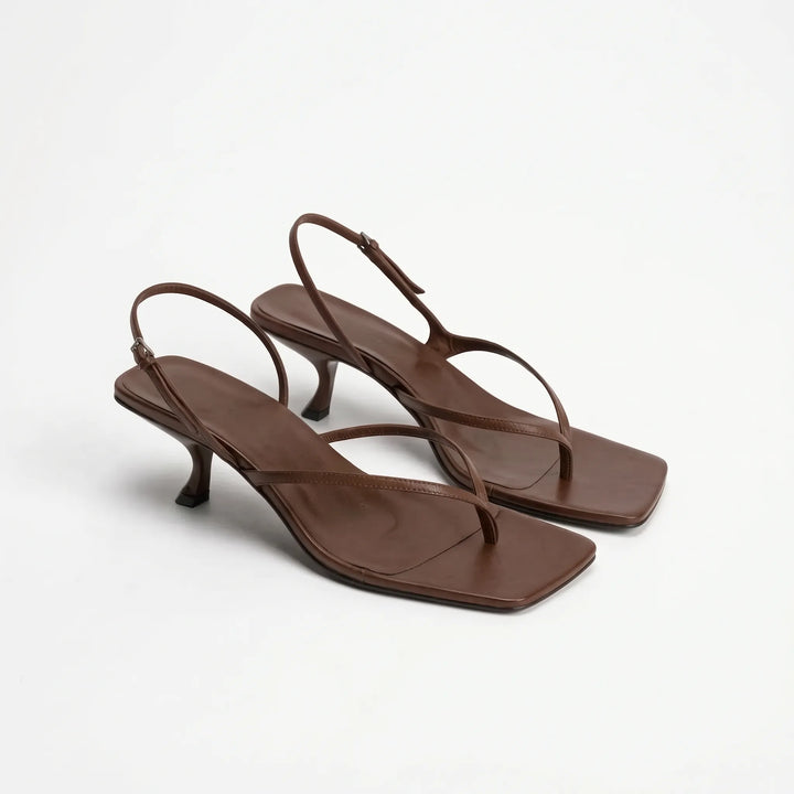 Modern classic women's retro square toe kitten heel sandals, an elegant choice for spring & summer.