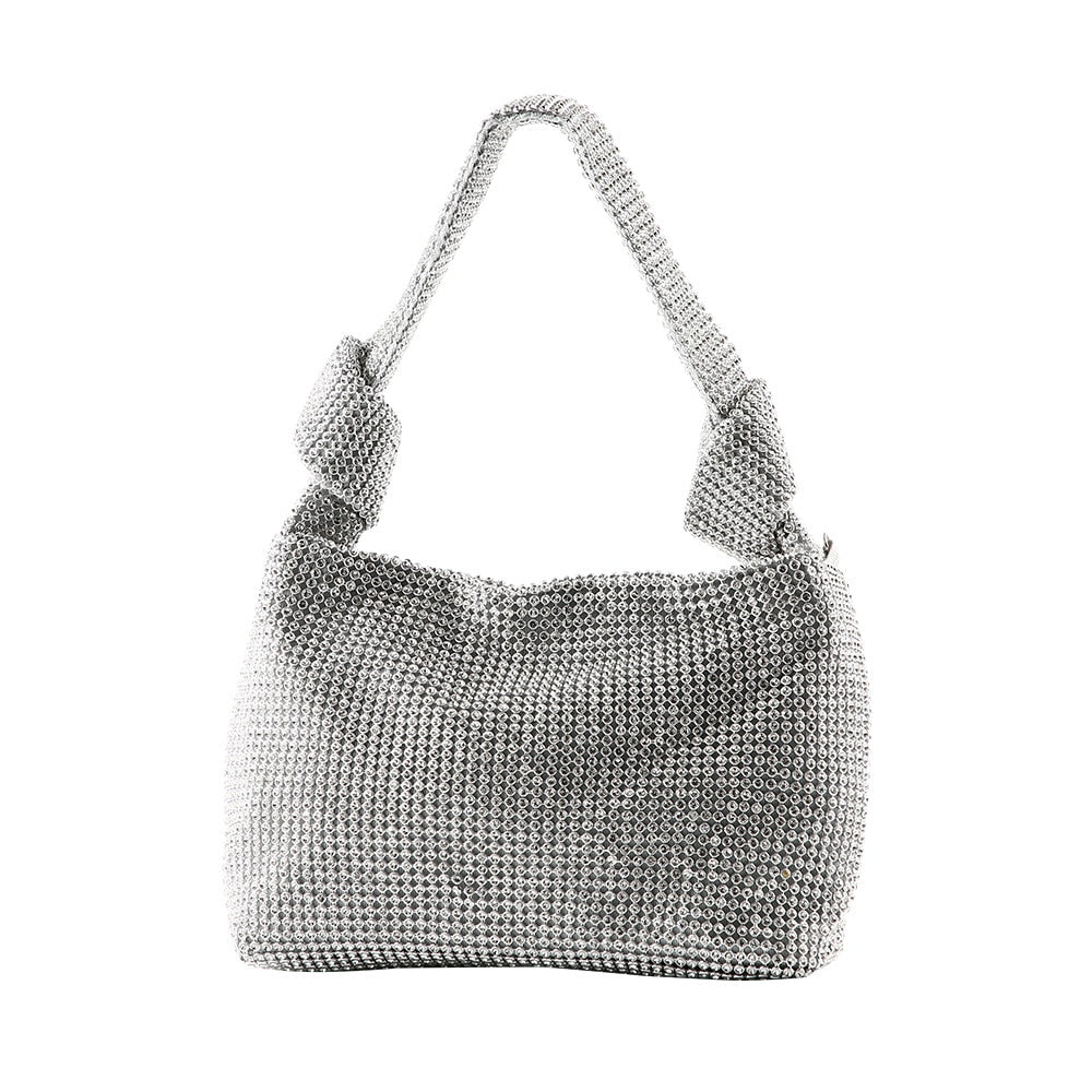 Elegant women's rhinestone evening bag. Sparkling clutch for parties, weddings, and formal events.