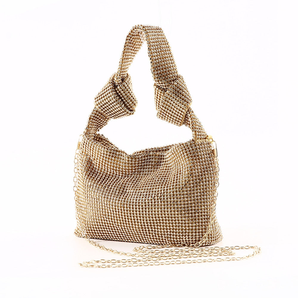 Shimmering rhinestone evening bag for women. A chic and elegant accessory for special occasions.