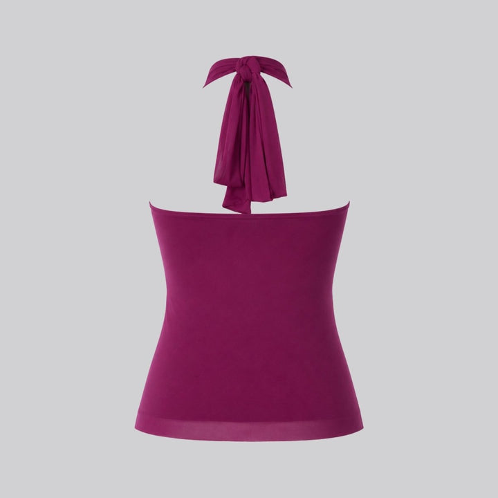 Beautiful women's elegant ruffle halter top, ideal as an evening blouse or party top.