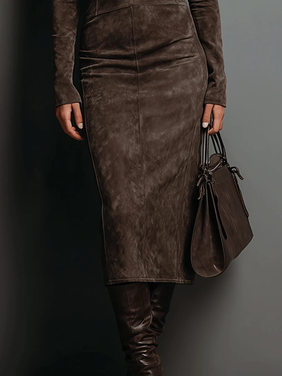 Stylish women's bandage midi dress, semi-formal and elegant. Bodycon fit with long sleeves, perfect for special occasions.