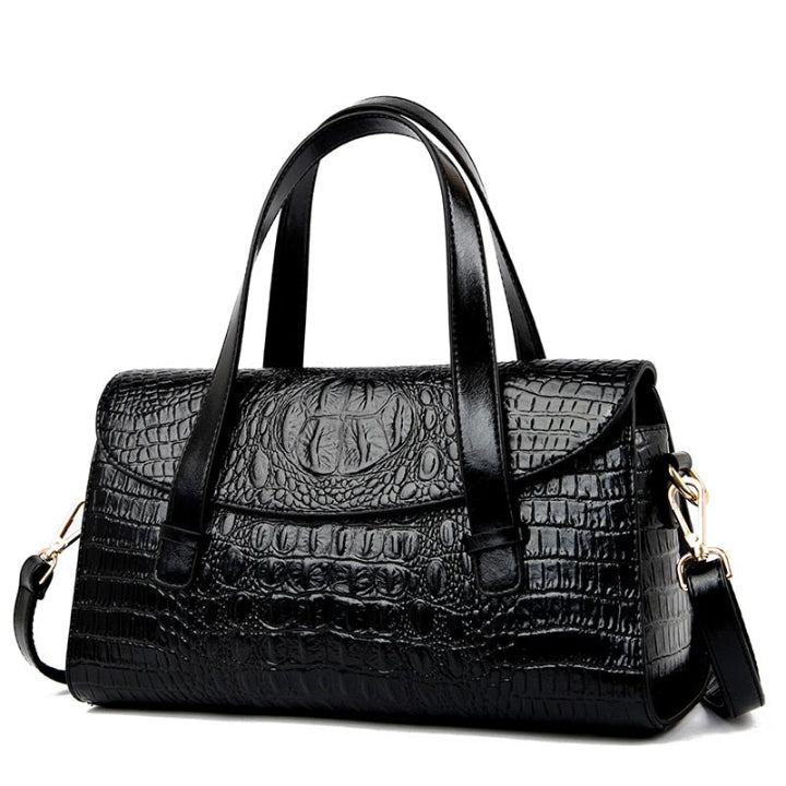 Premium women's shoulder bag, elegant crocodile embossing. A versatile and classic design for a sophisticated look.