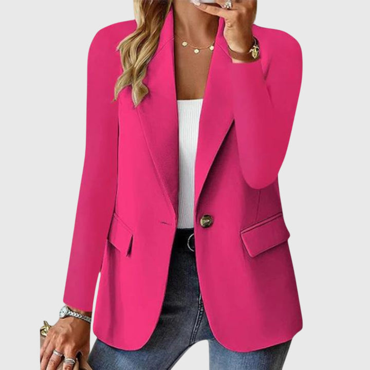 Vibrant women's single-breasted blazer, perfect for business attire or elevating a casual chic look.