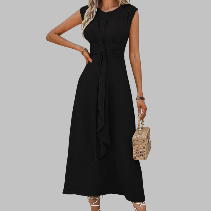 Casual yet elegant women's sleeveless round neck maxi dress, a versatile piece for any lady's wardrobe.