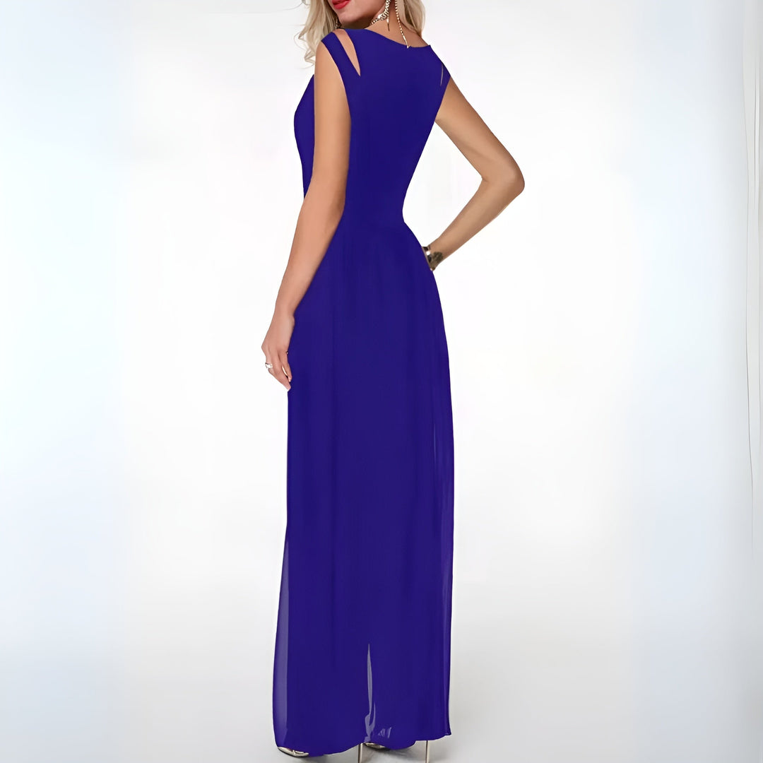 Stunning red sleeveless wide-leg jumpsuit for women, a fashionable one-piece statement piece.