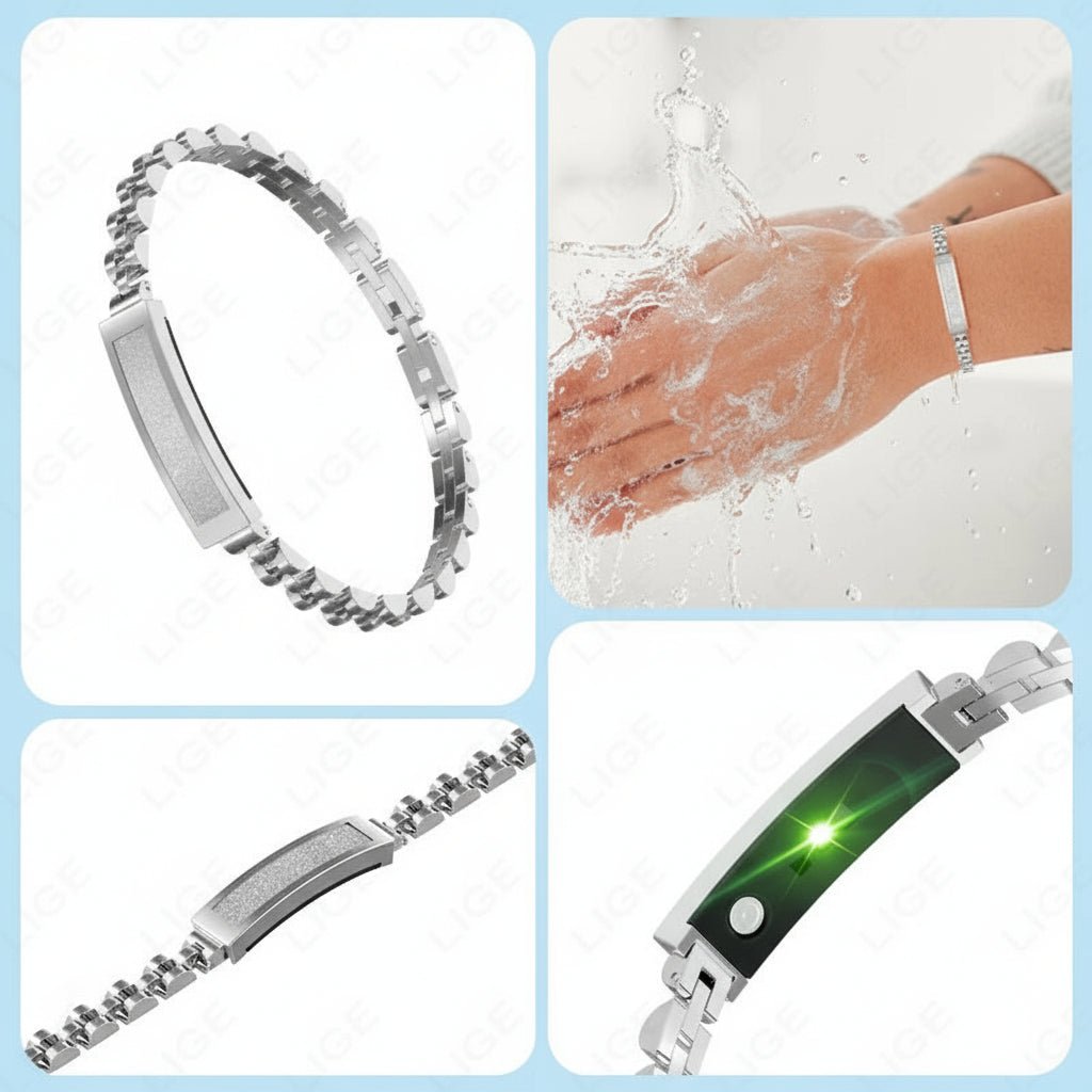 Elegant women's wearable tech, a smart bracelet with comprehensive fitness and health monitoring.