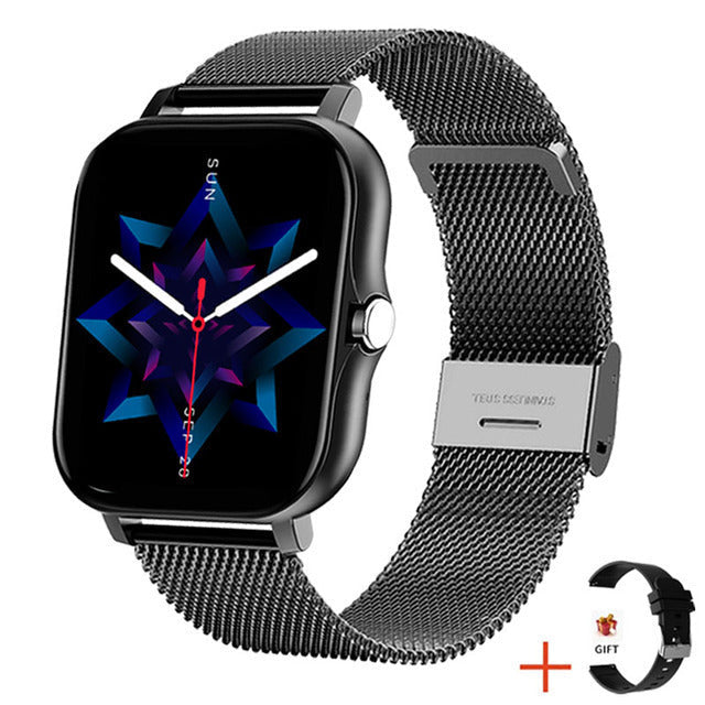 Sleek women's smartwatch, combining elegant design with comprehensive health tracking features.