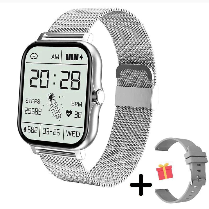 Elegant women's smartwatch with a comfortable wristband, ideal for fashion and fitness tracking.