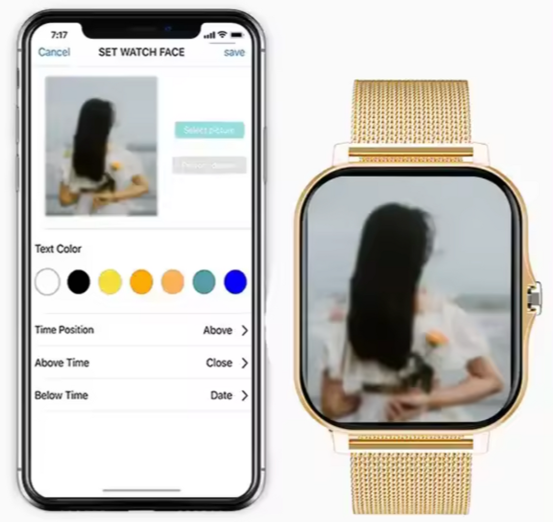 Stylish women's smartwatch for daily wear, tracking fitness, sleep, and notifications.