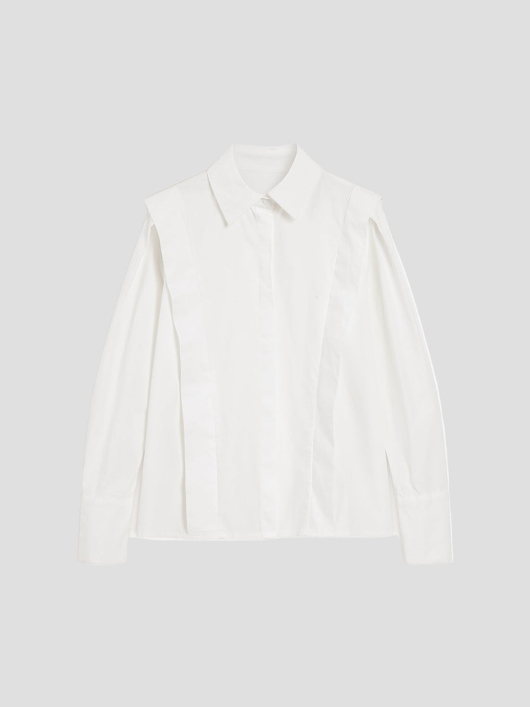Versatile women's square neck button-down shirt. A chic and classic long sleeve top for any occasion.