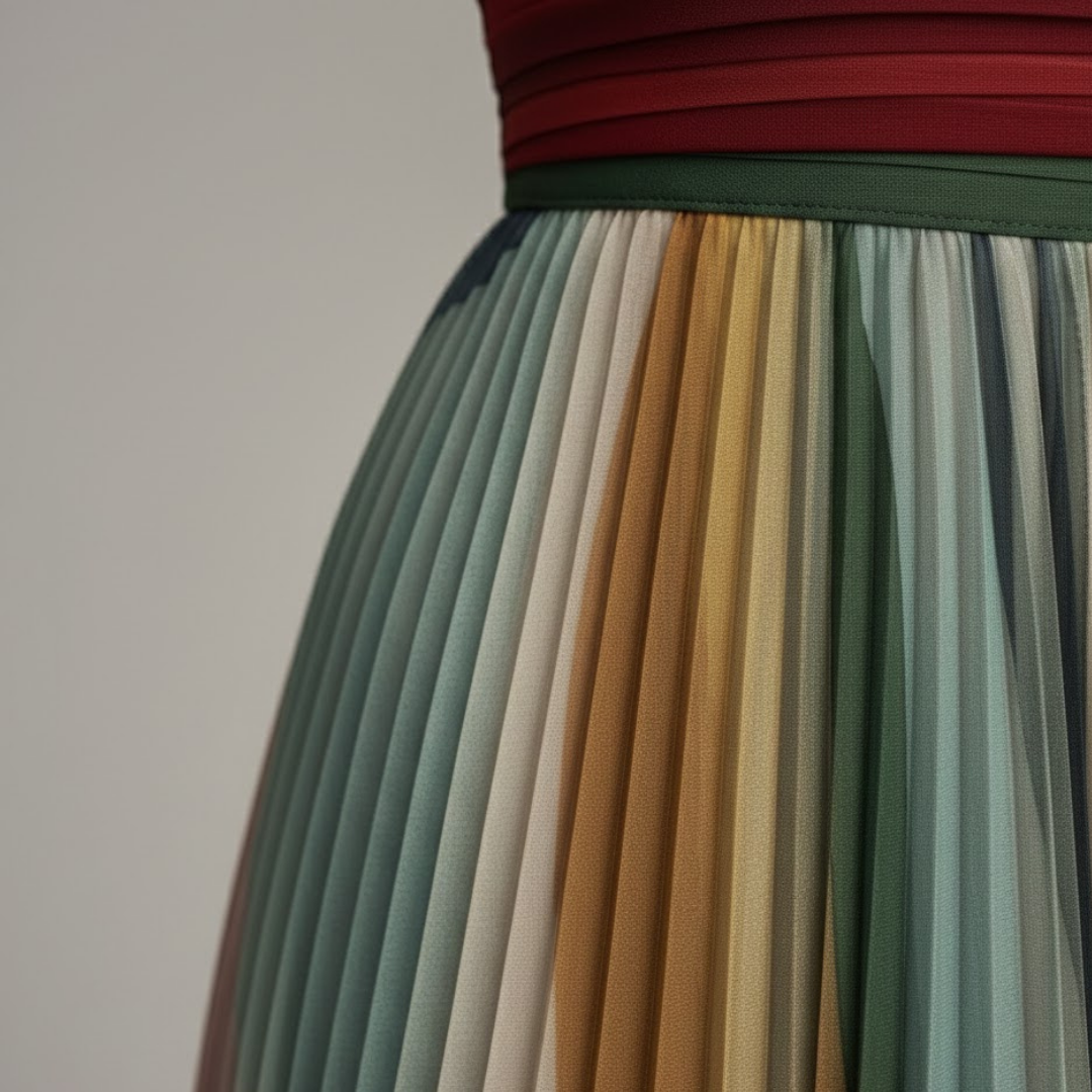 Versatile women's strapless pleated summer dress, great for casual days, elegant parties & special events.