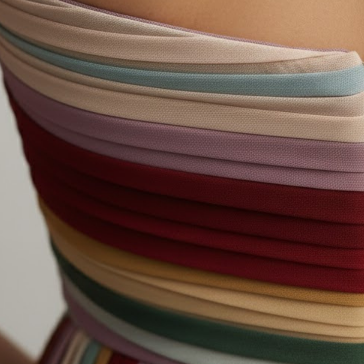 Stylish women's sleeveless strapless pleated dress for summer. Flowy, comfortable & perfect for any event.