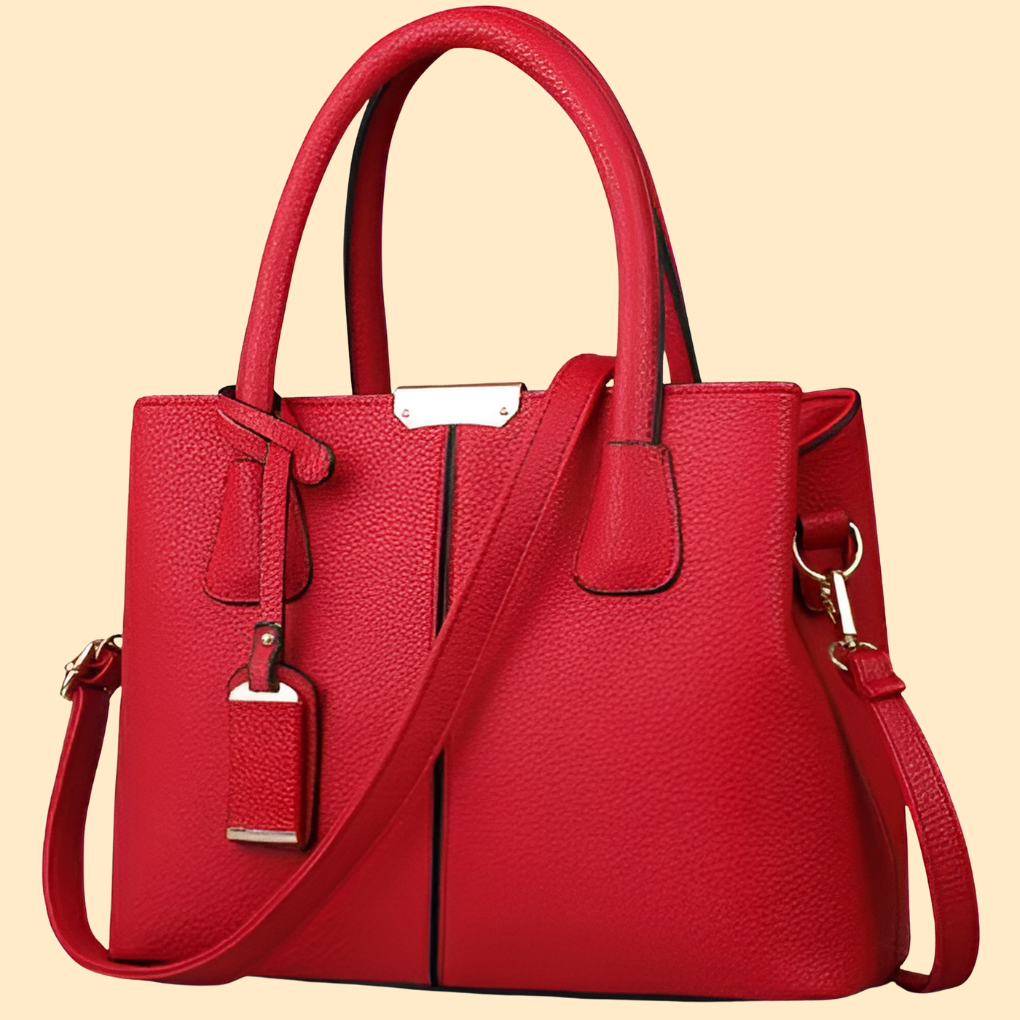 Classic women's structured satchel shoulder bag with a firm silhouette and spacious interior.