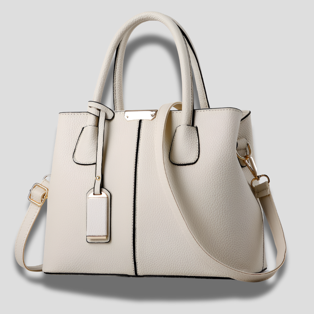 Modern women's structured satchel handbag, offering a classic design and ample space.