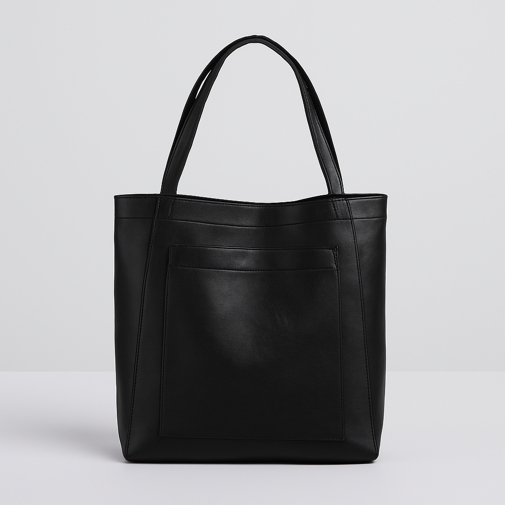 Stylish structured women's tote bag with handy exterior pocket & comfortable shoulder straps. Perfect for work or daily use.