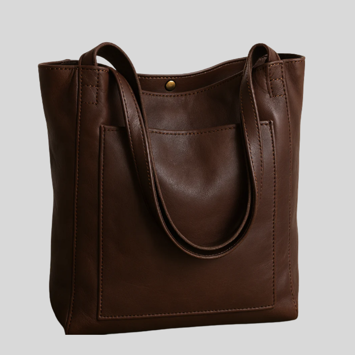 Modern women's shoulder tote bag, sleek design for work or casual, versatile everyday handbag.