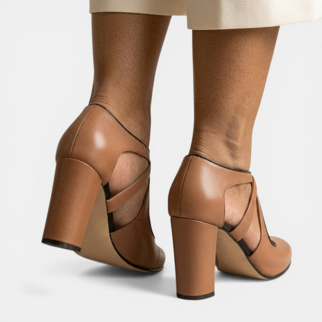 Versatile women's T-Strap high heels with adjustable buckle, ideal for dressy events.