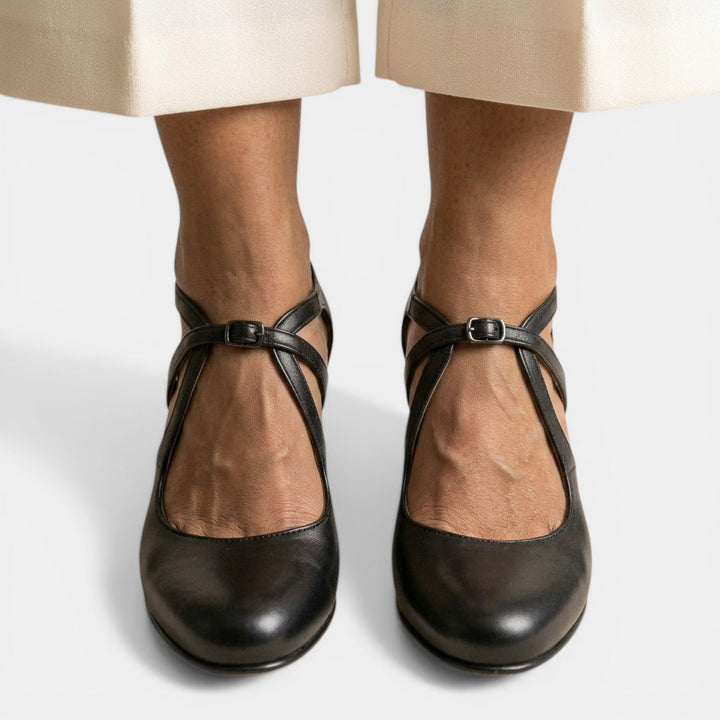 Women's T-Strap high heel sandals for fashion, featuring a comfortable buckle and round toe.