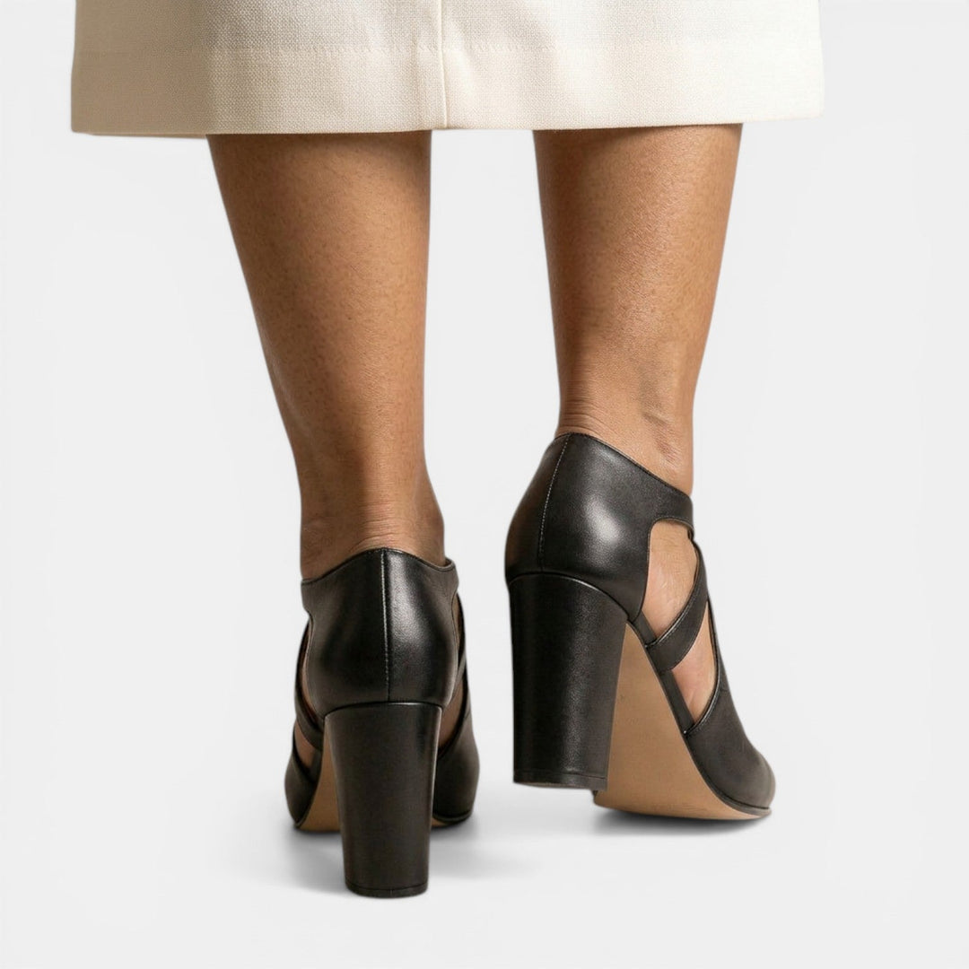 High heel T-Strap sandals for women, buckle closure ensures a secure and stylish fit.