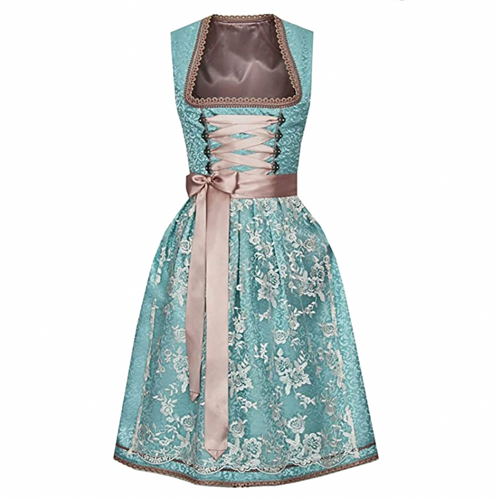 Traditional elegant women's dirndl dress, perfect folk costume for festivals & cultural events. Bavarian style midi.