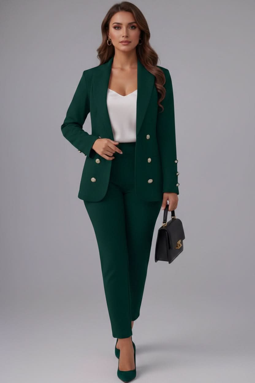 Chic women's matching cami and straight-leg pants set, offering a modern, casual yet elegant two-piece outfit.