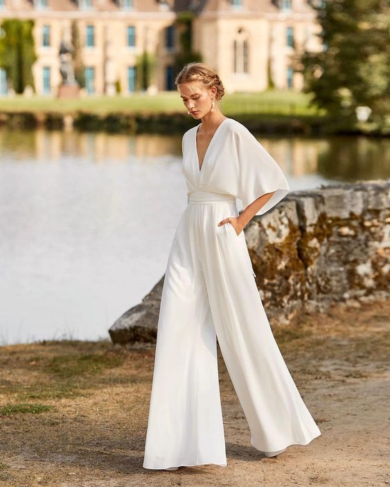 Elegant women's wide leg evening jumpsuit for formal events & parties.