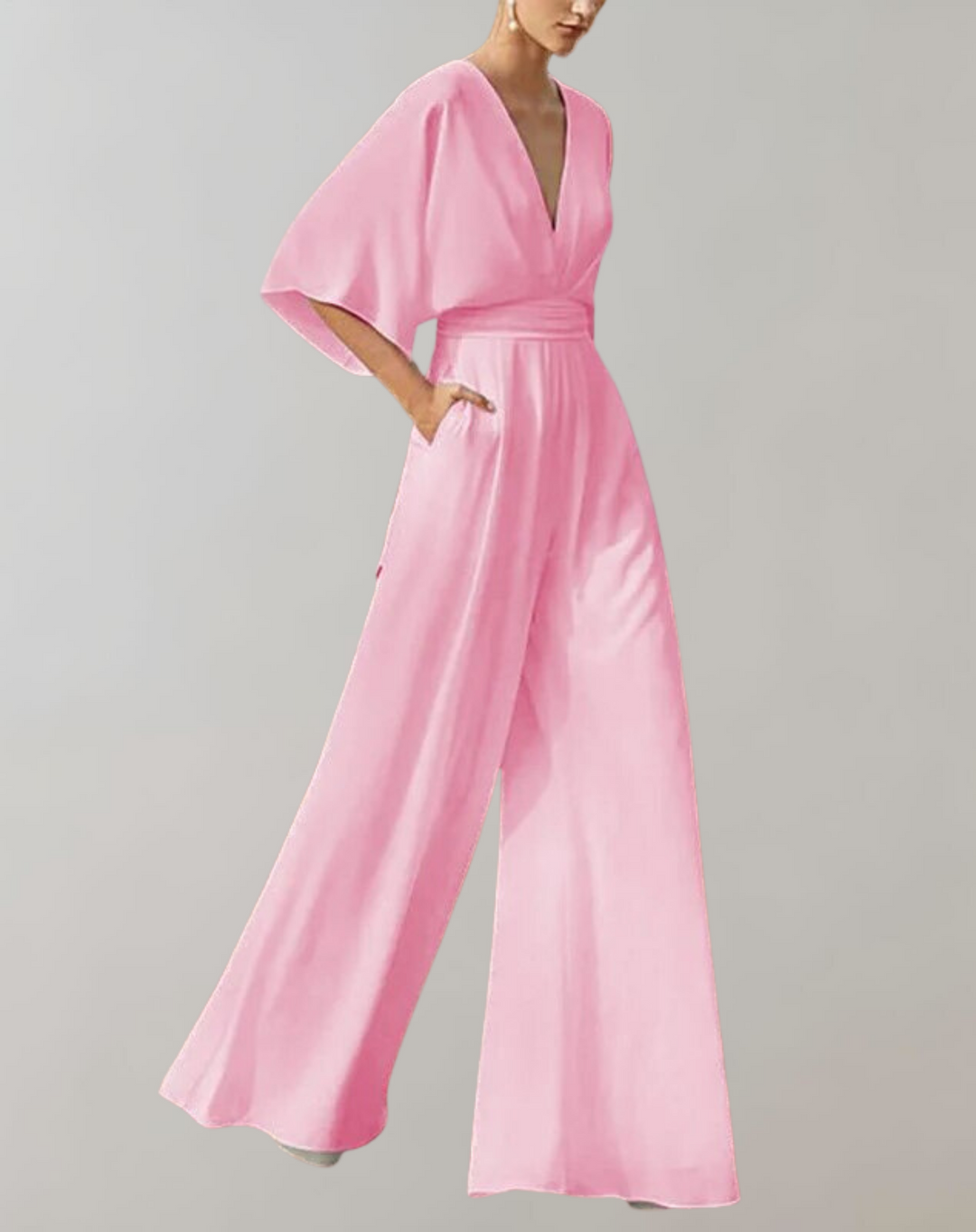 Formal women's wide leg evening jumpsuit, a stylish & sophisticated choice for galas & events.