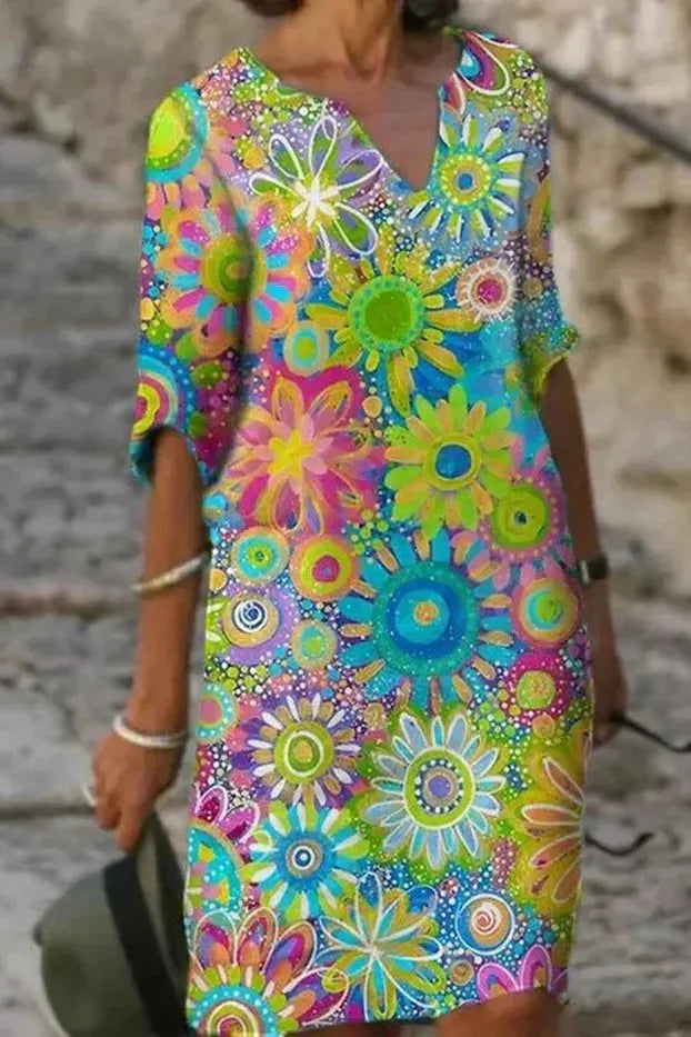 Versatile green A-line midi dress, knee-length for women, ideal for effortless fashion.