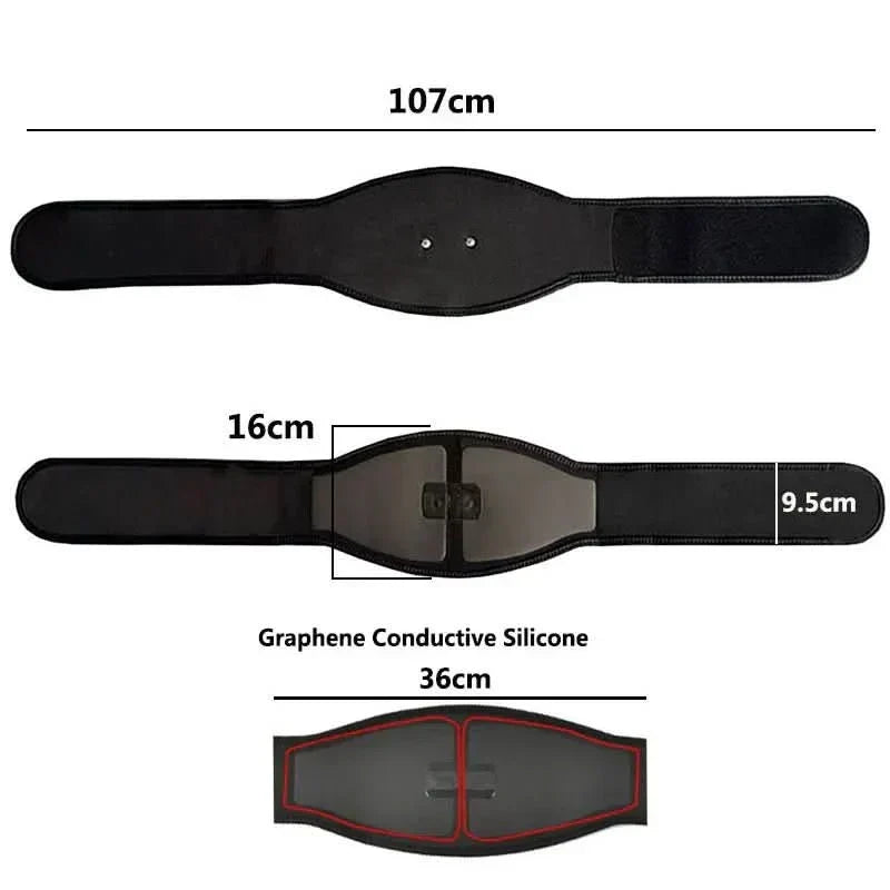 Targeted EMS abdominal muscle stimulator. Enhances core strength and tones abs with efficient electric stimulation.