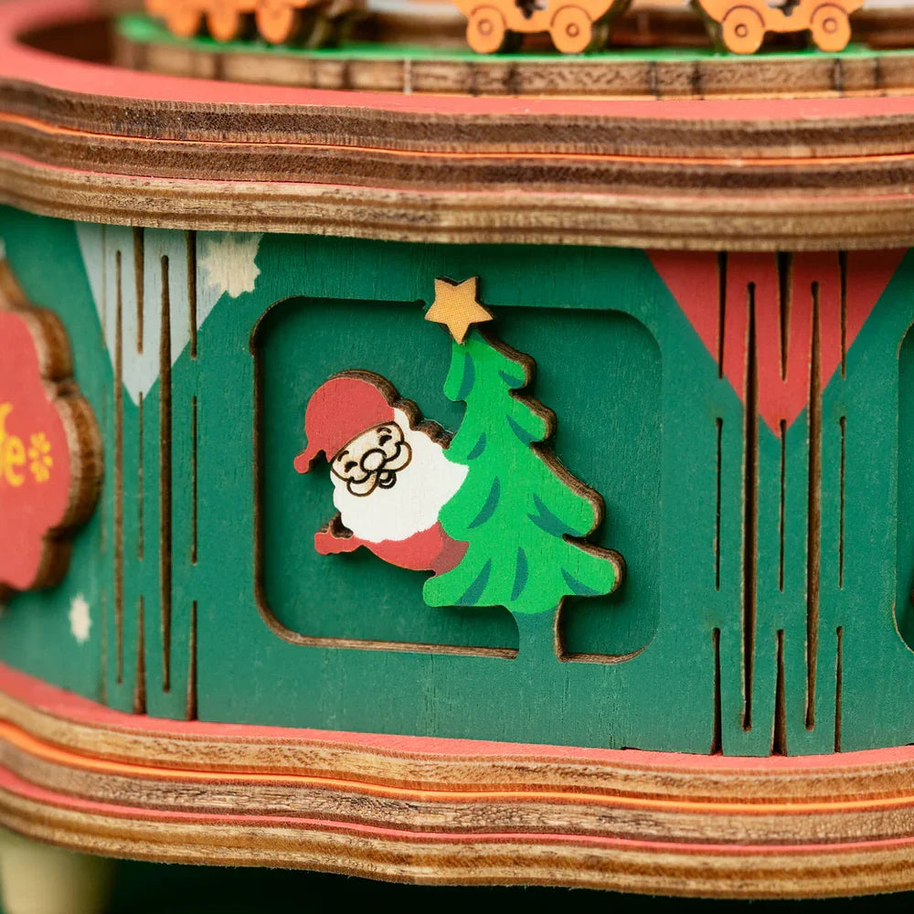 Christmas music box crystal ball featuring miniature town, lights, and tunes, elegant home decor