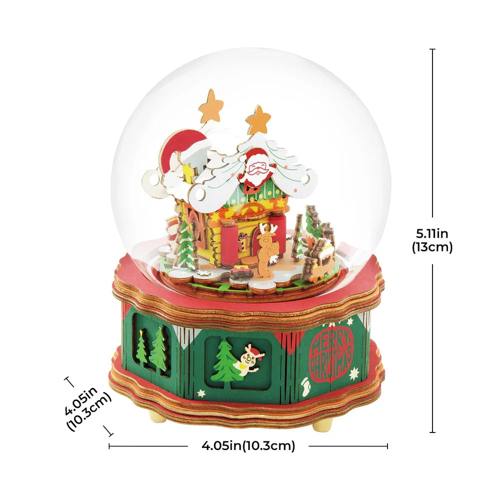 Decorative Christmas Town crystal ball music box, a unique seasonal decoration with lights and sound