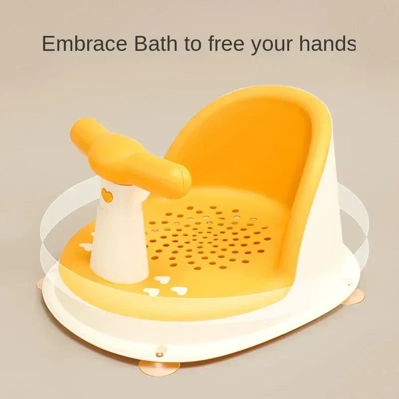 Baby bath seat in a tub, showing secure suction cups, ideal for newborn gift