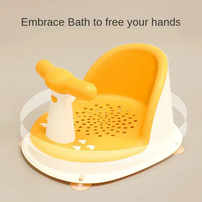 Baby bath seat in a tub, showing secure suction cups, ideal for newborn gift