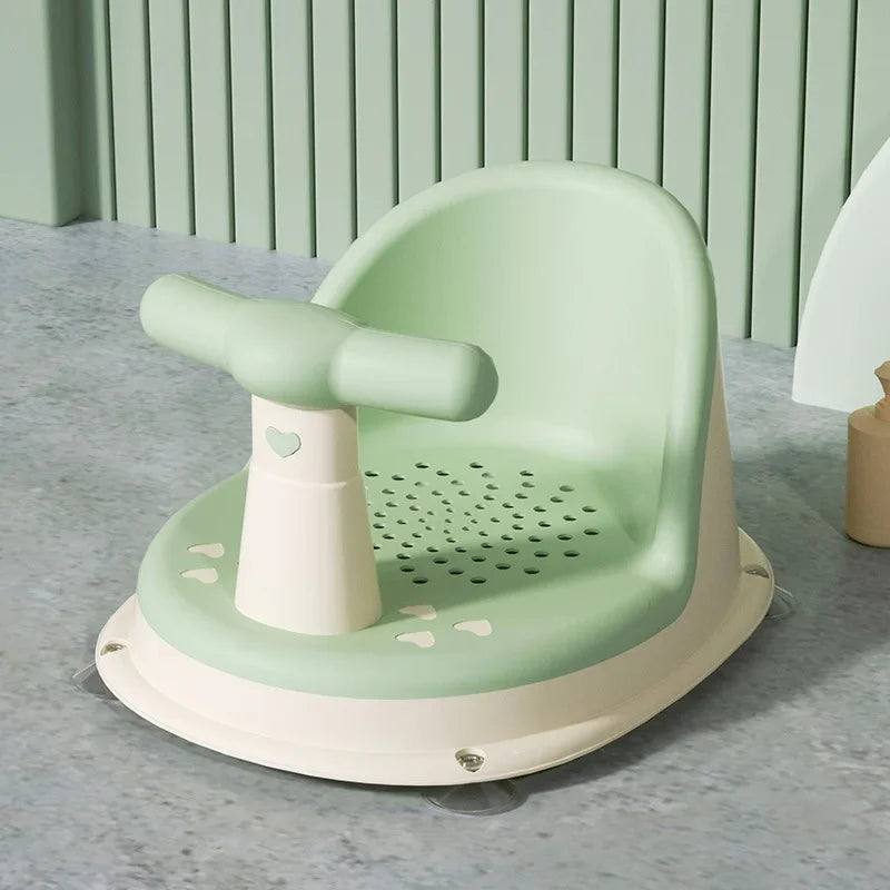 Overview of a durable non-slip baby bath seat, perfect for ages 6-18 months