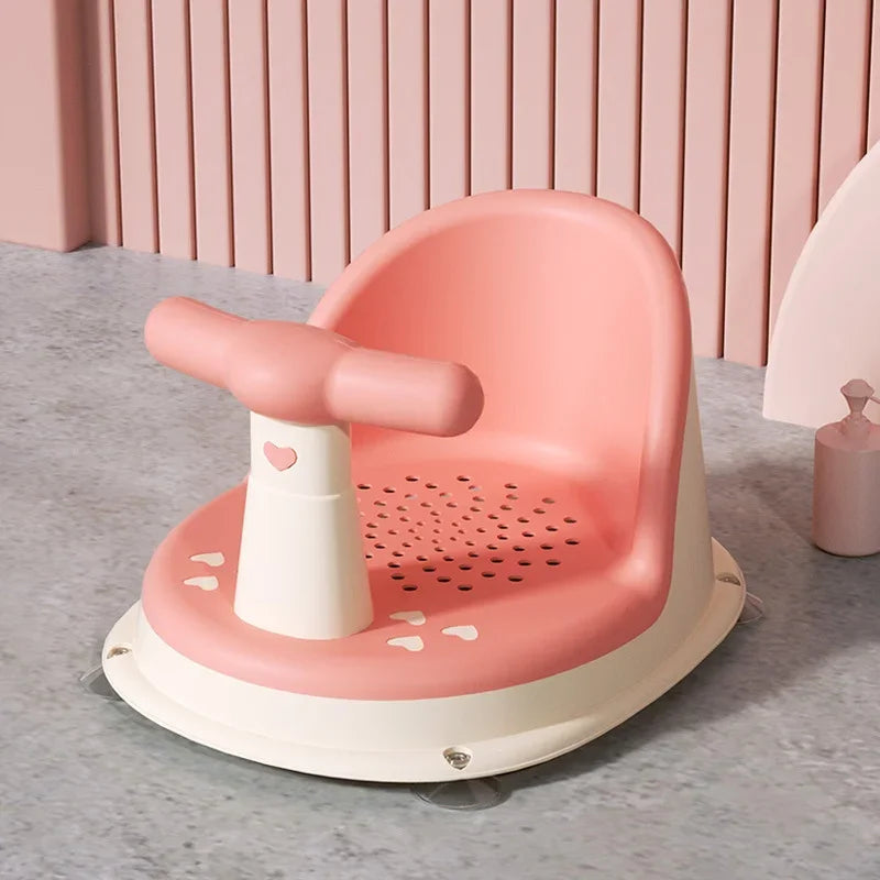 Detailed view of the ergonomic design of a baby bath seat, BPA-free for infant safety