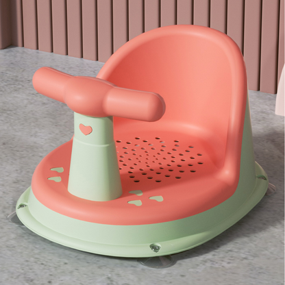 Baby bath seat showing easy-to-clean smooth surface, a practical baby shower gift
