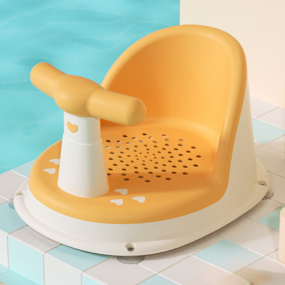 Compact ergonomic baby bath seat, suitable for various tub sizes, infant care accessory