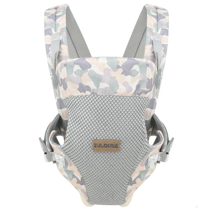 Newborn essentials: ergonomic carrier with head support, baby looking out